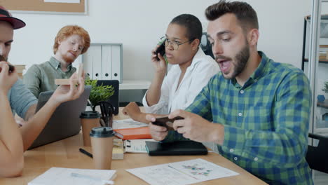 busy office meeting