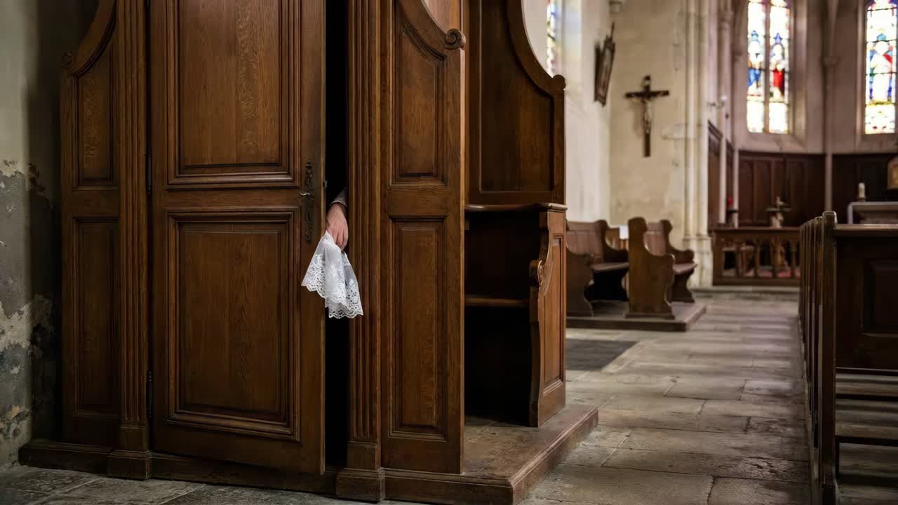 Un confessionale in una chiesa
