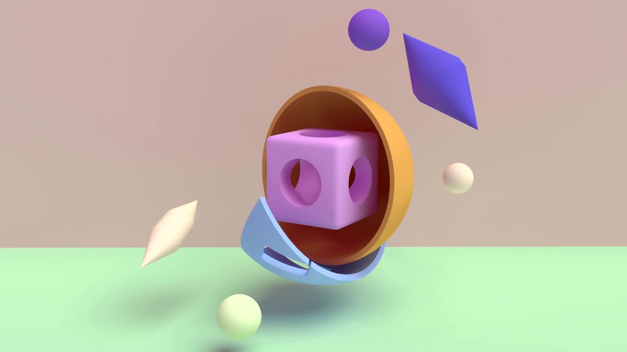 diseño de movimiento mínimo en 3d. geométrico futuro. 4k