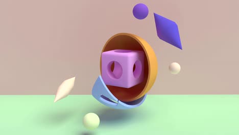 diseño de movimiento mínimo en 3d. geométrico futuro. 4k