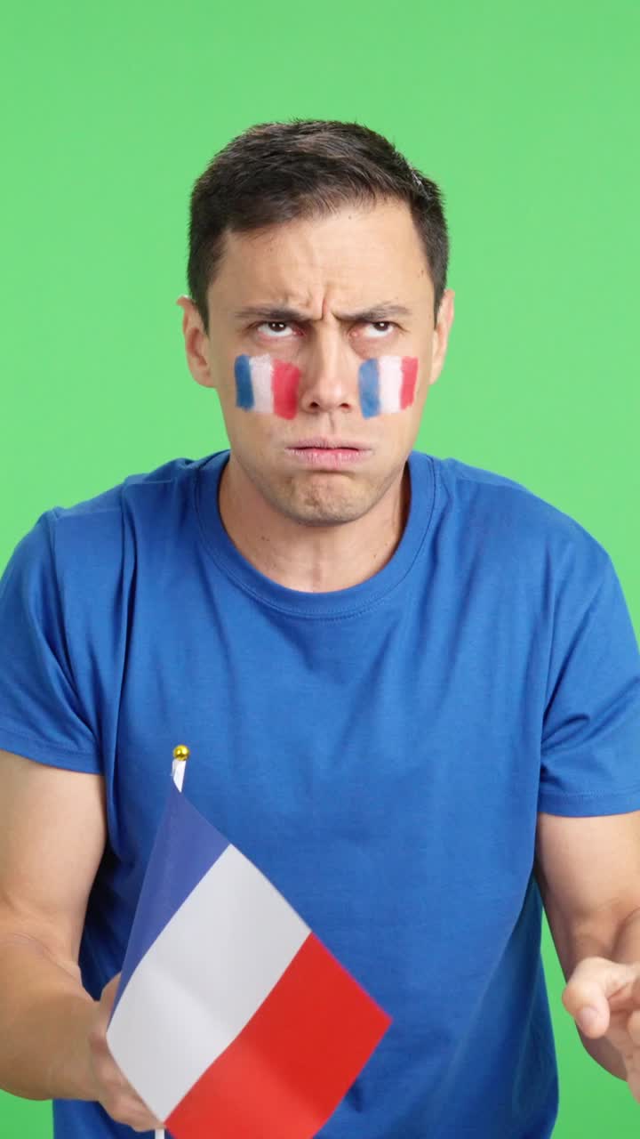 French supporter during an exciting march that is ultimately lost