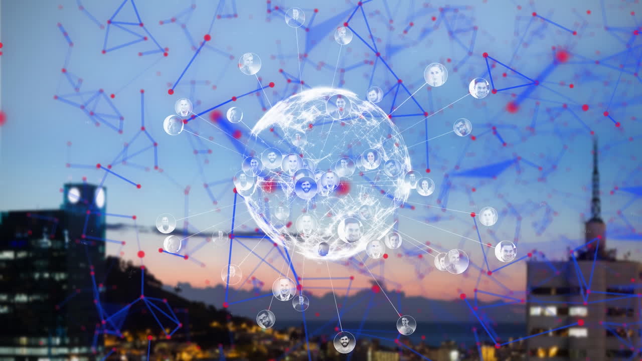 지구의 애니메이션과 도시 풍경에 대한 데이터 처리