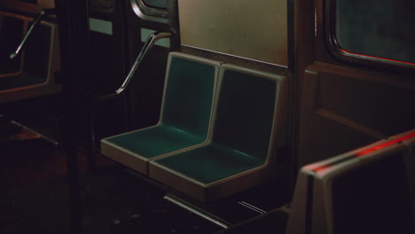 empty seats in a subway car