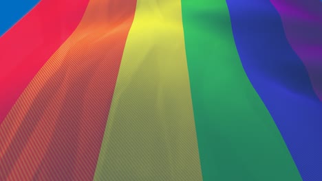 close up to a rainbow colors windy lgbt pride flag