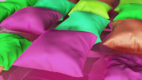 colorful stacked pillows