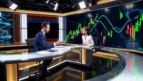 discusión financiera del estudio de noticias