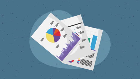 statistics infographic in document animation