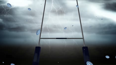 Animation-Blauer-Rugbybälle-Mit-Argentinischem-Text-Im-Stadion