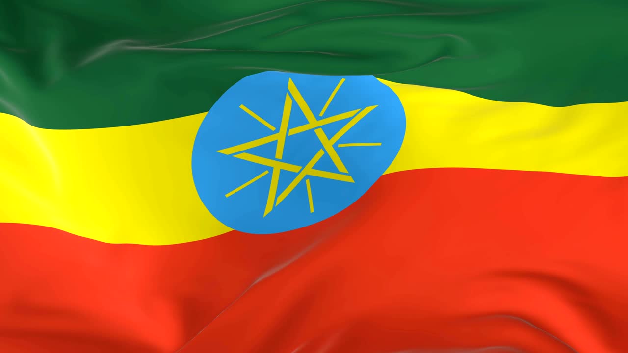 agitando una bandera en bucle como fondo etiopía