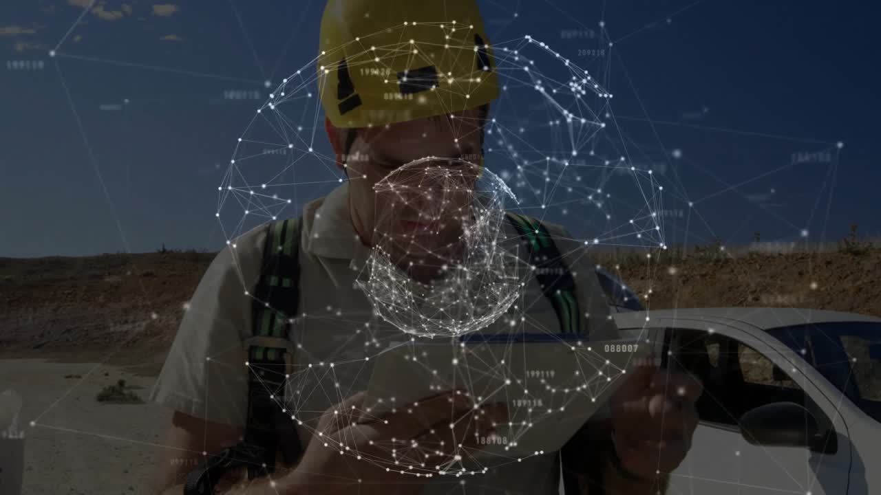 Når netværksfæretoningen kommer ind, skriver driftingeniøren noter på clipboardet til energimålingen