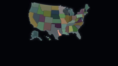 el estado de delaware está resaltado - estados unidos - mapa de estados unidos