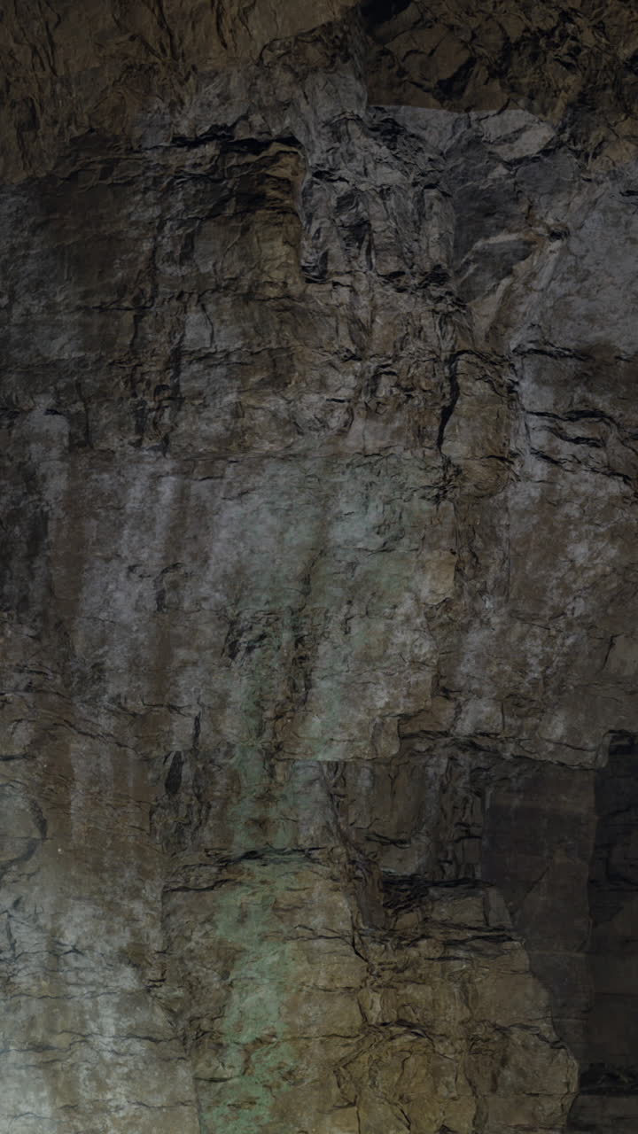 Sunlight filtering through rocky cave openings in a lush tropical environment