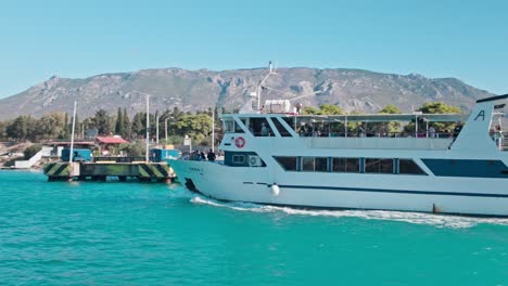 tourist cruise boat crossing corinth canal submersible road bridge