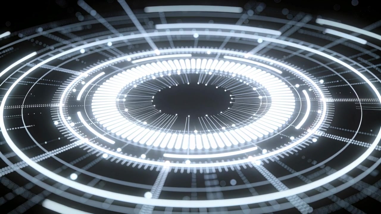 Receiving data pulse, holographic concentric rings with dark core rotating and mapping data in void