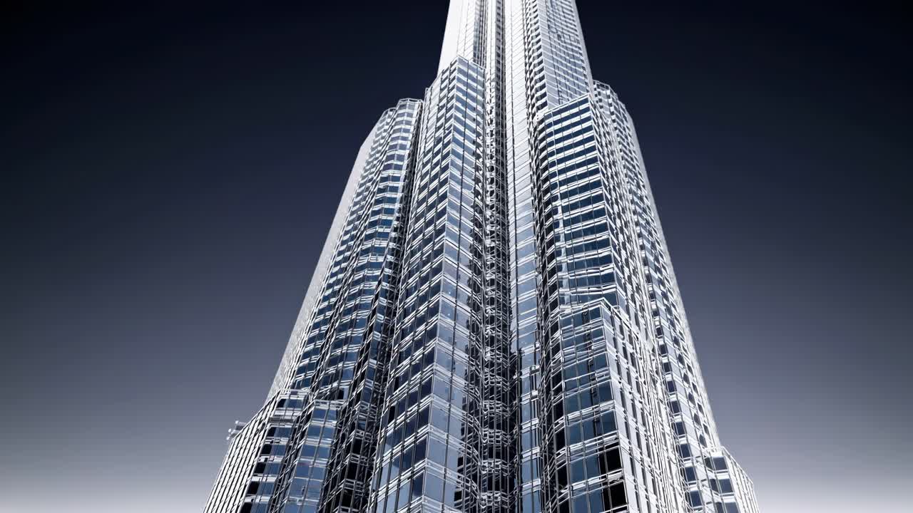 Sunlight gleaming on Burj Khalifa glass exterior, casting dramatic reflections against deep blue Dubai skyline with subtle lens flare highlighting architectural silhouette