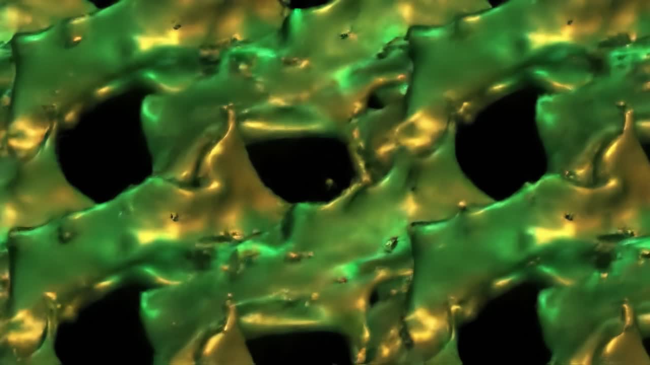 Abstract Green and Gold Liquid Pattern