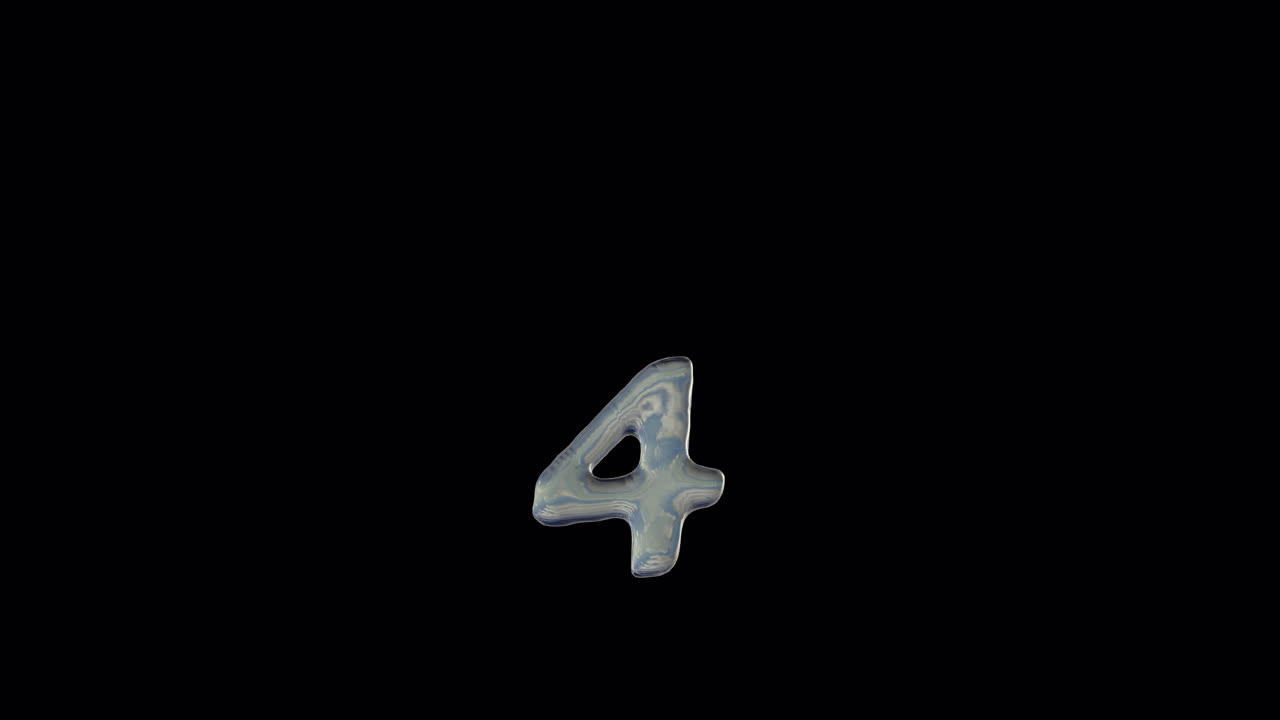 Liquid Number 4 Melting on Transparent Background