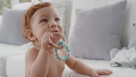 cute little baby boy playing with toys at home happy toddler learning having fun exploring with curiosity enjoying childhood 4k