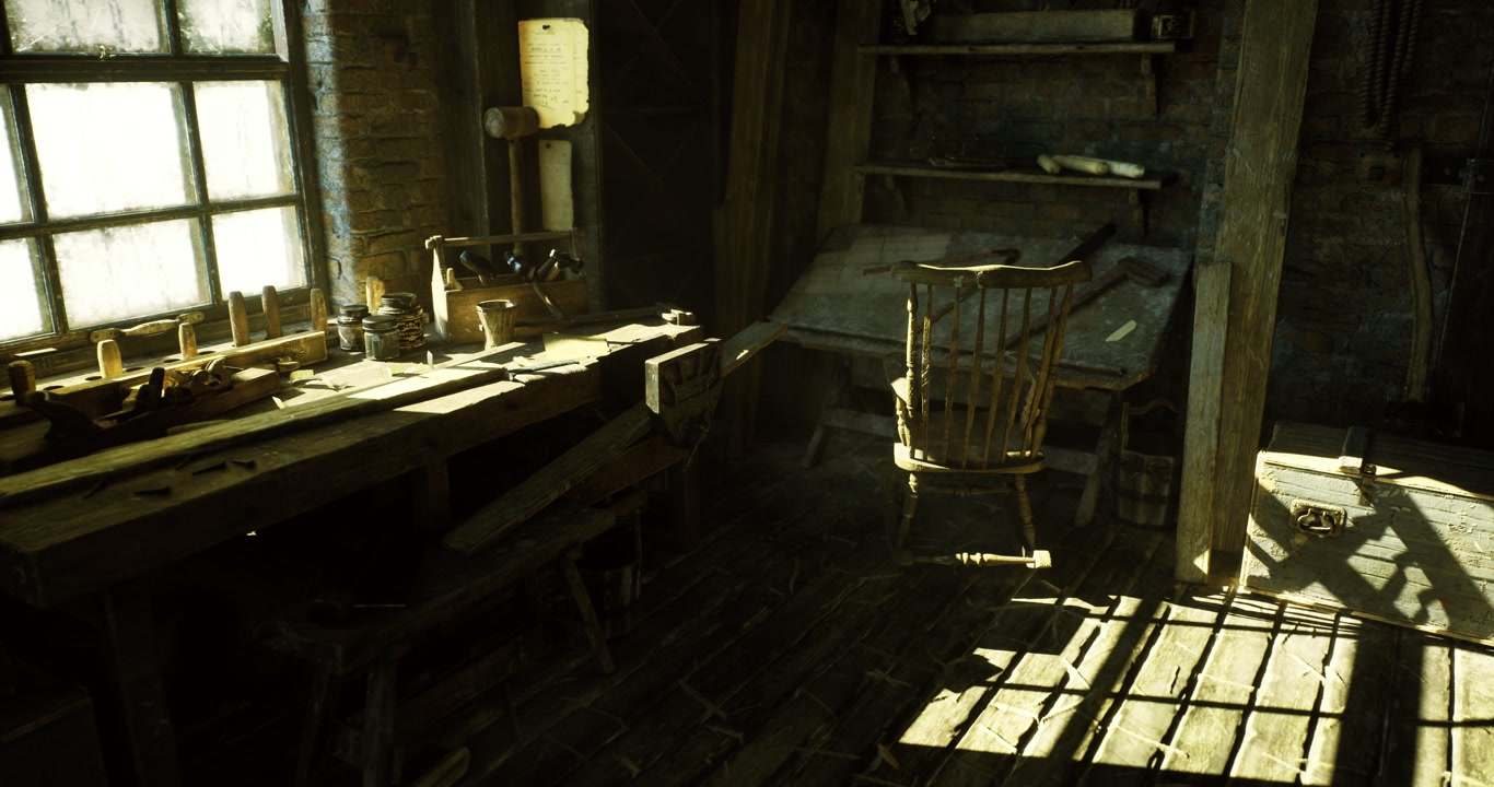 Subtle light bathes nostalgic workspace filled with papers and bottles