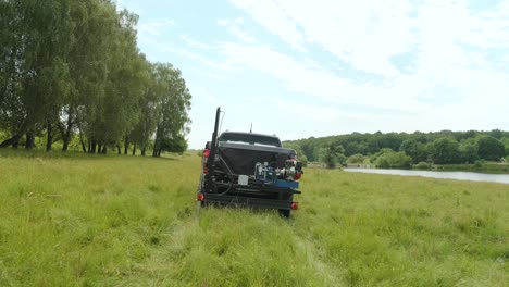 soil examination of agronomy. geotechnical investigation. collecting black soil on the field for examination and analysis. special equipment for pickup