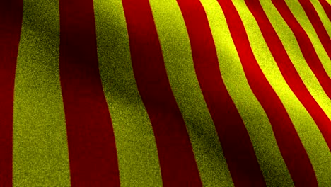 red and yellow textile flag animation, rendering, background, loop