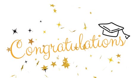 Animation-of-congratulations-text-and-stars-on-white-background