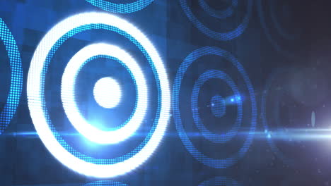 animation of rows of blue glowing digital scopes