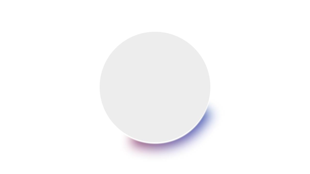 Abstract White Circle with Dynamic Color Changing Shadow
