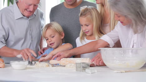 happy children having fun baking