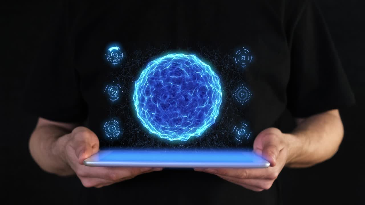 concepto de mundo global, rotación de la esfera con conexión nodal y lineal, hexagonal futurista y tecnológico. imagen de holografía virtual. futuro.