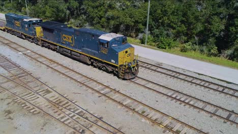 4k drone video of trains and locomotives in the csx winston train yard in lakeland, fl