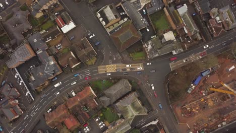 taunton, somerset, england, december 27, 2019: aerial view of taunton town center