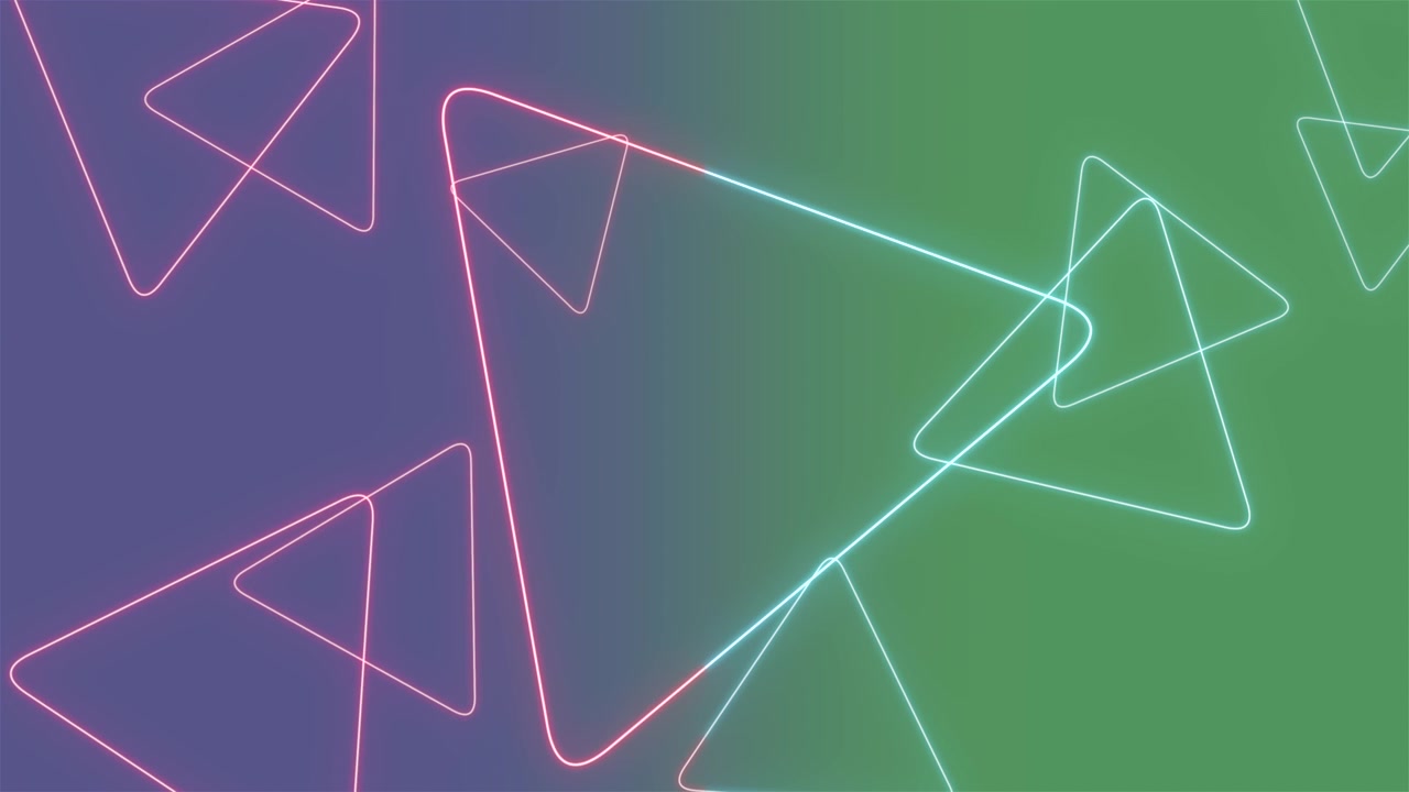 Abstract neon red and blue triangles pattern