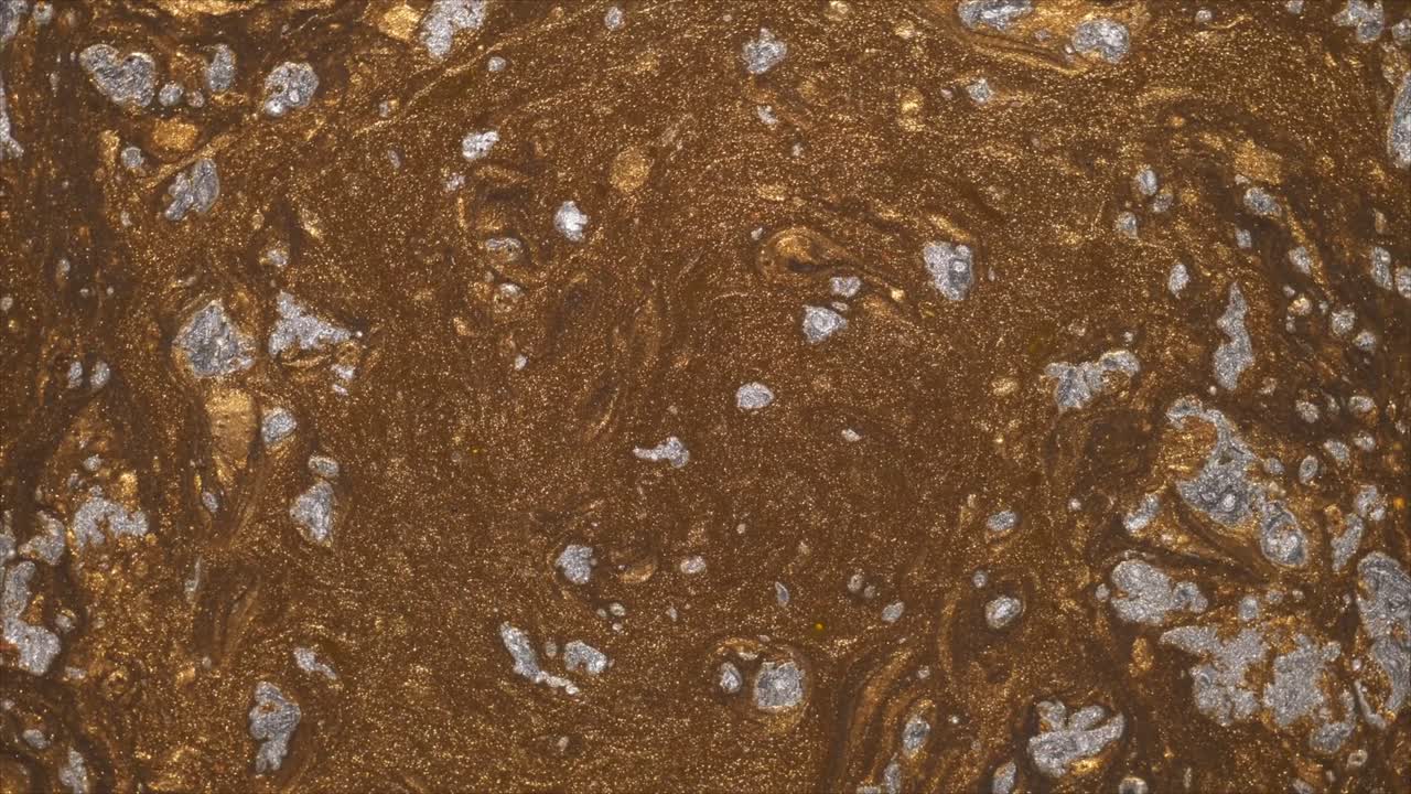 Abstract Metallic Gold and Silver Liquid Swirling Background