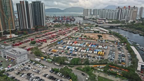 bus depot and parking slot in tuen mun, hong kong