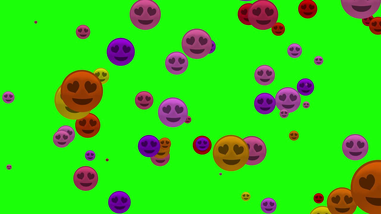 Smiley emoji animation. Social media's like. Lovely and happy icon for accounts in green screen.