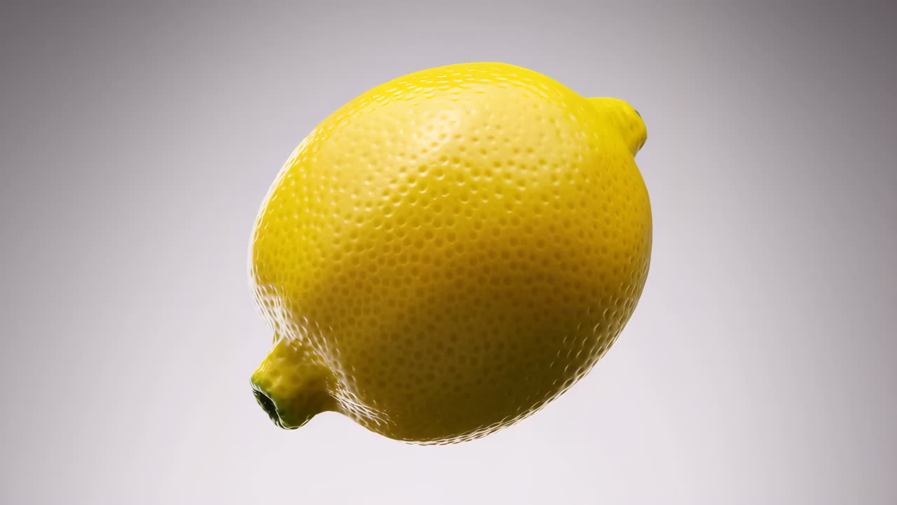 Whole Yellow Lemon on a Plain Background