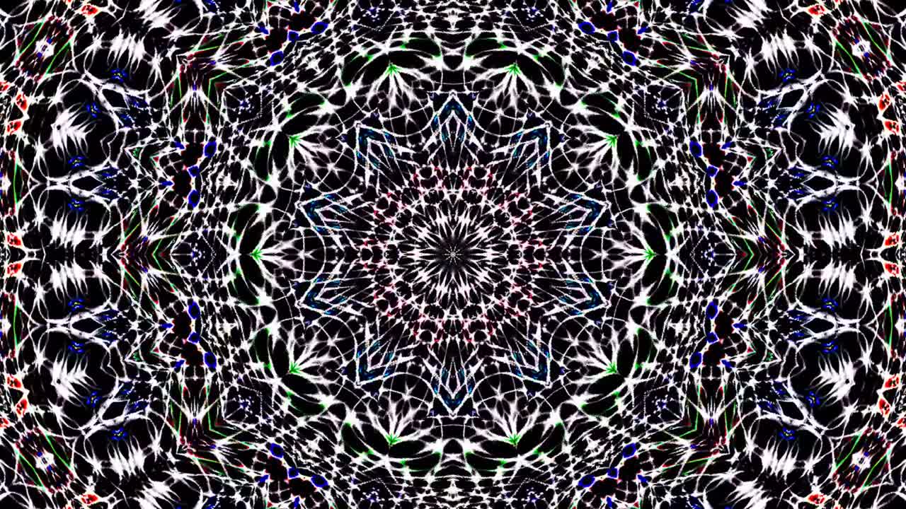 Beautiful abstract kaleidoscope that shines, a radiant light that regulates the subtle movements