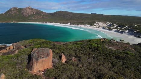 stunning aerial view of lucky bay, cape le grand national park, australia