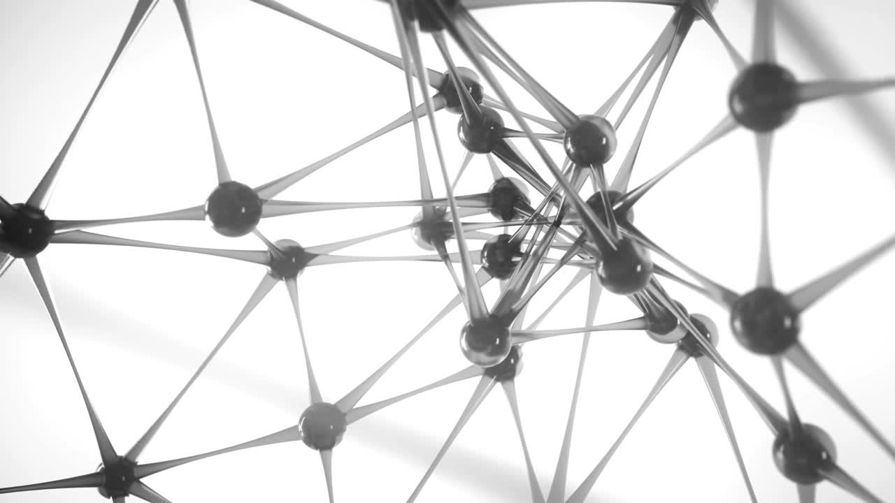 4 к абстрактные стеклянные молекулы.