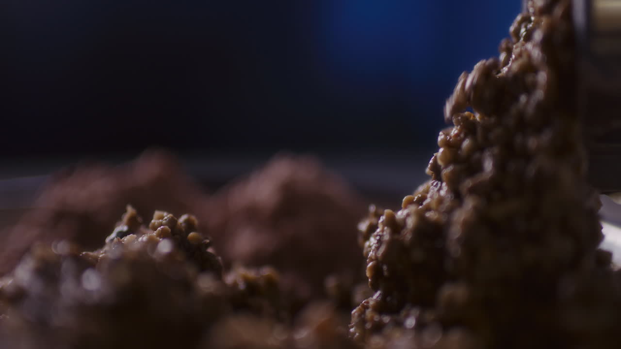 가정용 고기 기 기계에서 고기를 는 과정