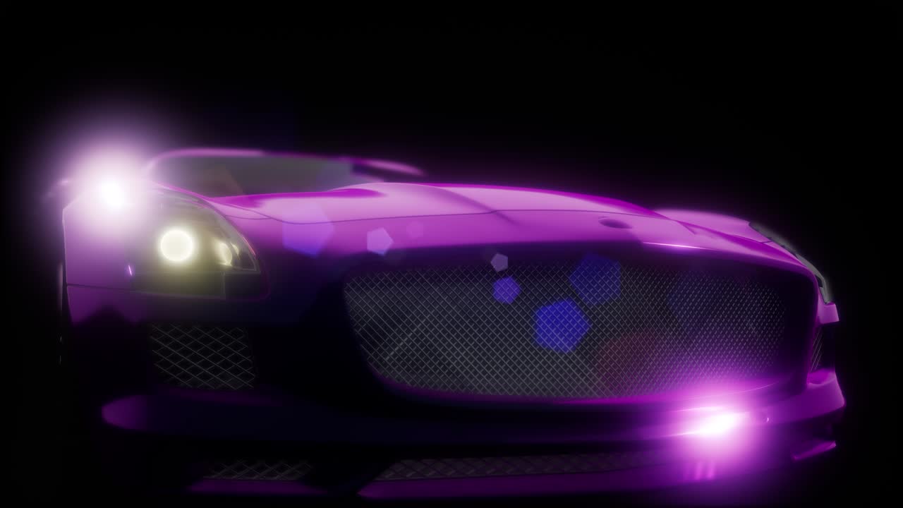 coche deportivo de lujo en un estudio oscuro con luces brillantes