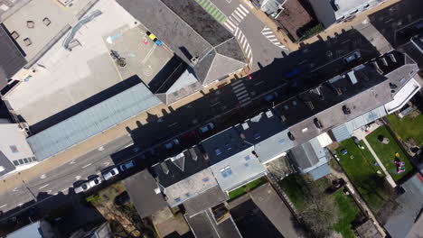 aerial view of european town