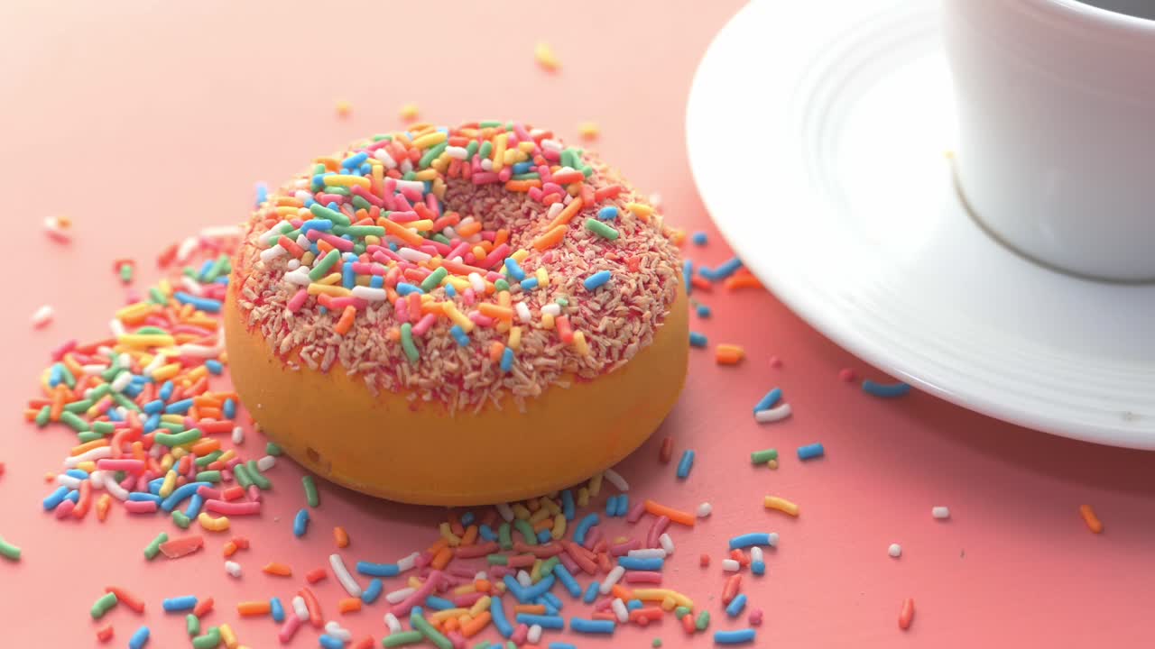 пончик с кофе