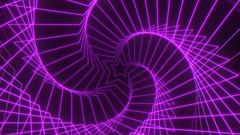 a vibrant 3d digital artwork of a neon purple spiral with a radiant star at its center. the imagery showcases a modern and visually appealing design concept