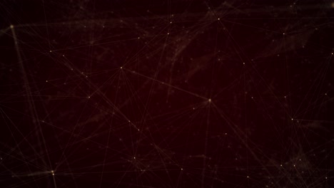 fondo de plexo abstracto animado con complejidad similar a la web y puntos interconectados brillantes, sobre un fondo negro y granate rojo oscuro