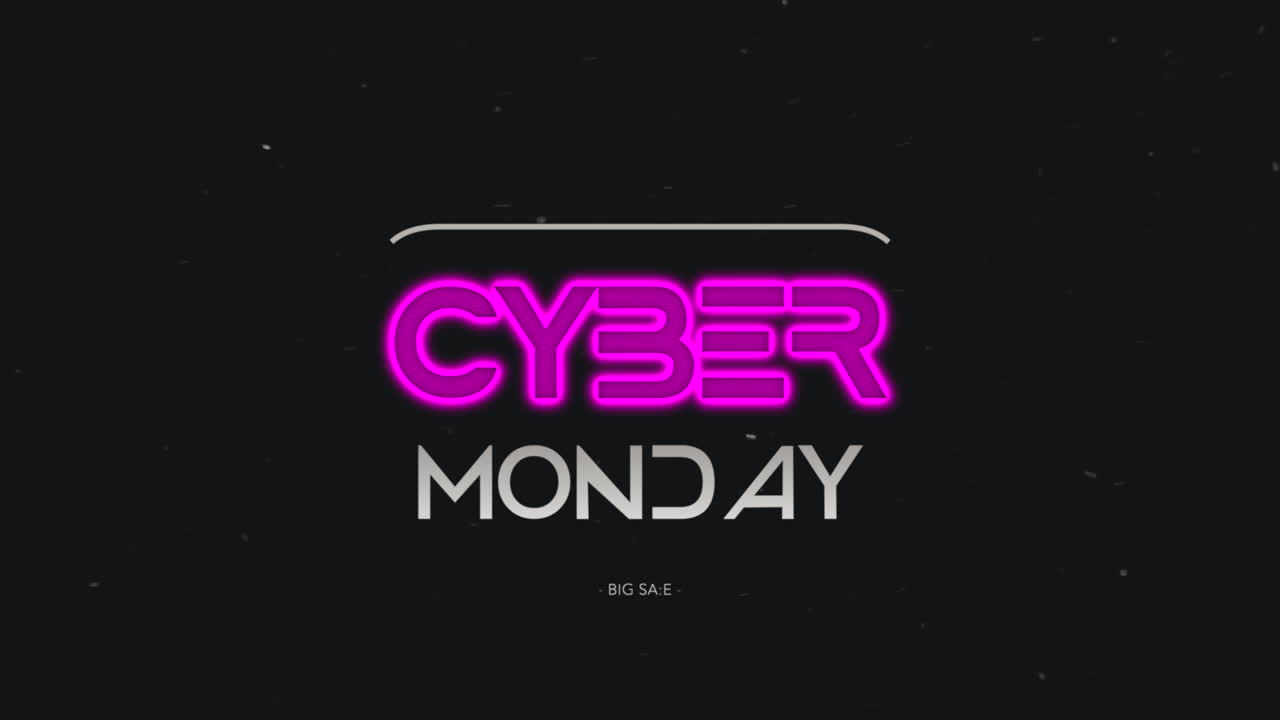 texto de lunes cibernético con líneas de neón en gradiente negro