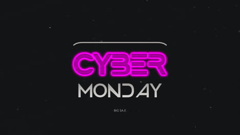 Cyber-Monday-Text-Mit-Neonlinien-Auf-Schwarzem-Farbverlauf