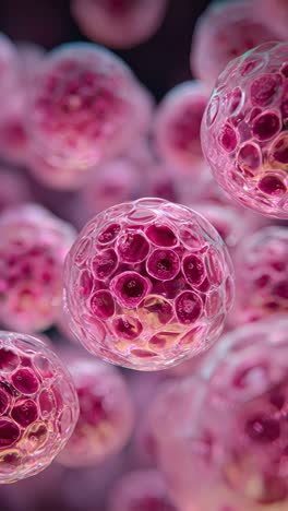 an intriguing microscopic view of colorful cells actively engaging in biological activities