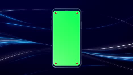 phone mobile telephone green screen turning on neon scifi technology background